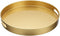 Spsyrine Round Gold Decorative Tray, 13" Plastic Serving Table Tray with Handles