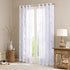 Madison Park Semi Sheer Single Curtain - Modern Botanical Print, Grommet Top, 50x95", Bird White
