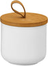 Ceramic Storage Jars, Elegant Airtight Canisters with Wooden Lid for Kitchen Spice Tea Sugar Storage (White)