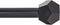 Ivilon Drapery Treatment Window Curtain Rod, Faceted Hexagonal 1 inch Pole, 16 to 28 Inch Black