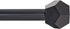 Ivilon Drapery Treatment Window Curtain Rod, Faceted Hexagonal 1 inch Pole, 16 to 28 Inch Black