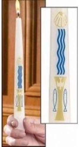 Will & Baumer Candle - Baptismal - Baptism By Water, 7/8 x 10