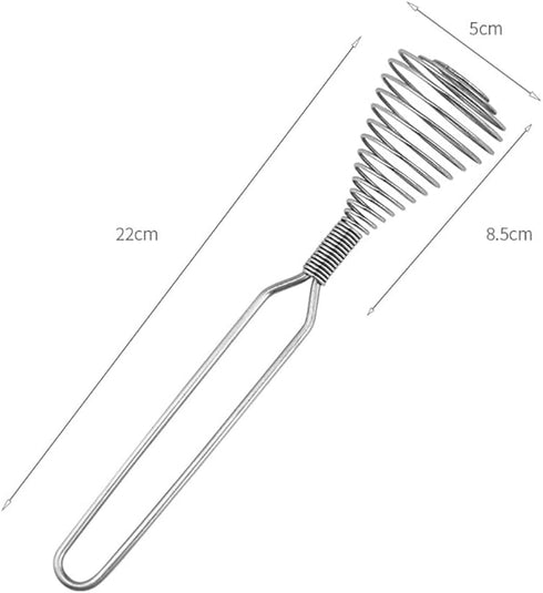 Silver 8 Inch Stainless Steel Spring Whisk Mini French Spring Coil Whisks Egg Whisk Wire Whip Cream Beater Kitchen Utensils for Stirring, Baking and Cooking, Cooking Utensils by JJLFresheners