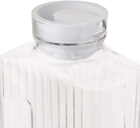 Glass Water Pitcher Lids - Food Grade Plastic Anti-Dust Stoppers for Water Jug, 2 Pieces (White)