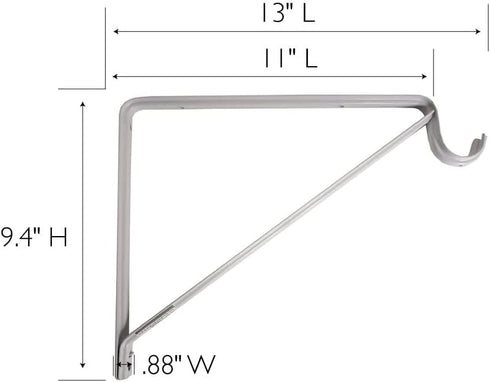Design House 182725 Steel Shelf Rod Bracket for Closet Storage Shelf, Pack of 3, White