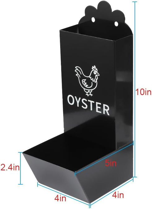 Kalekey 2 Pack Metal Chicken Feeder, Oyster Shell and Grit Feeder Hanging/Ground Chicken Coop Feeder with Durable Iron
