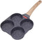 Juvenixs 4-Cup Egg Frying Pan, Nonstick Skillet for Breakfast, Pancakes, Suitable for Gas & Induction Cookware (Black)