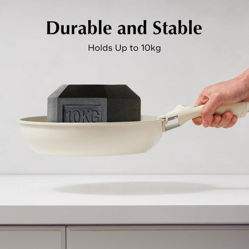 Removable Handle White, Detachable Pan Gripper, Replacement Handle for All Cookware