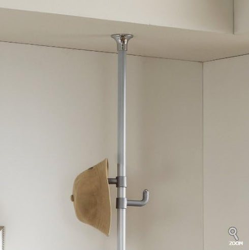 PRINCE HANGER One Touch Steel Coat Rack, Freestanding for Clothes, Hats, Bags, Silver