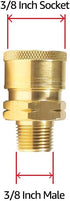 YAMATIC Pressure Washer Adapter Couplers, 3/8'' Quick Connect Socket to 3/8'' Male NPT Fitting, 5000 PSI (2 PCS)