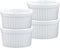 HIC Kitchen Souffle Ramekin Set, Fine Porcelain, 4-Ounce, Set of 4