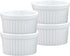 HIC Kitchen Souffle Ramekin Set, Fine Porcelain, 4-Ounce, Set of 4