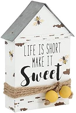 Collins Painting House Shaped Wood Block Sign (Make it Sweet, Life is Short)