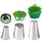 beyonday 3pcs Grass Cream Icing Nozzles, Cupcake Practical Piping Tips, Stainless Steel Pastry Decorating Tool
