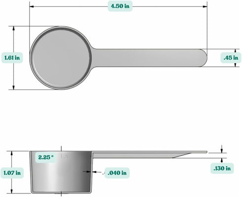 2 Tablespoon Long Handle Scoop for Measuring Coffee, Pet Food, Grains, Spices, Pack of 5 (1/8 Cup | 1 Oz. | 29.6 mL)