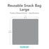 Bumkins DC Comics Batman Reusable Sandwich and Snack Bags, Washable Fabric, Waterproof Cloth Zip Bag, Large