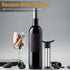 4 OWO Wine Vacuum Pump and Stopper, Wine Save & Preserver, Reusable Air Remover Pump, Keeps Fresh (Stainless Steel)