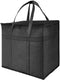 XXL Insulated Cooler Bag and Food Warmer for Delivery & Grocery Shopping, Zippered Top, Black (1 pack)