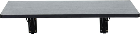 Folding Wall Desk, Wall Mounted Fold Down Desk for Small Space, Floating Desk (Black, Medium)