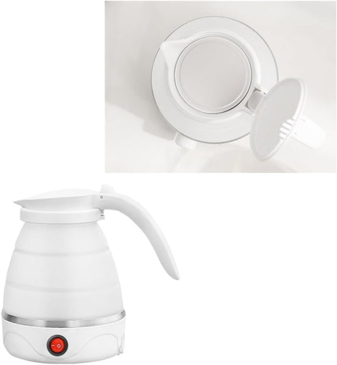 Travel Collapsible Electric Kettle, Portable Silicone Heating Water Boiler for Fast Boiling with Separable Power Cord