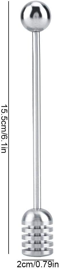 Fdit Solid Stainless Steel Honey Dipper Drizzler Stirrer Spoon Mixing Stick Tool