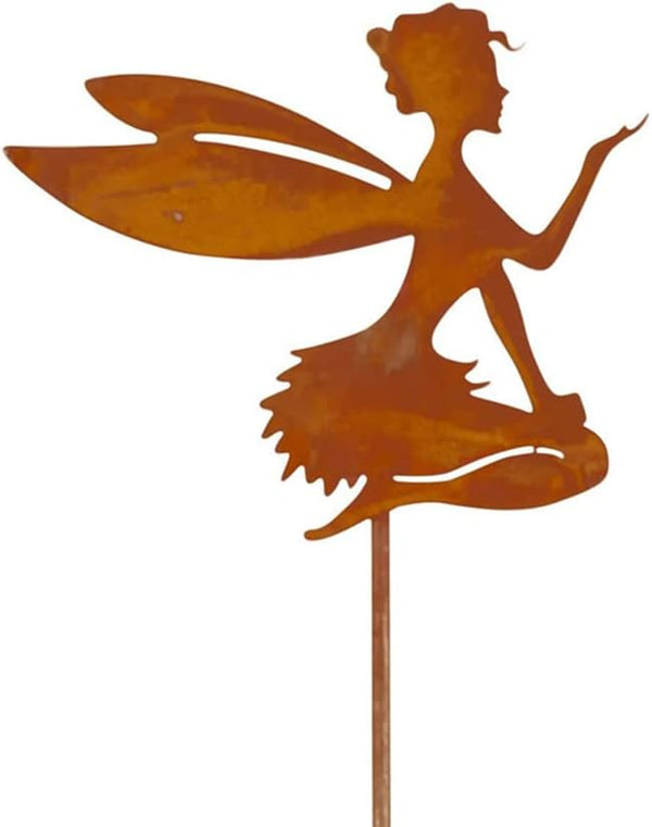 Zerodis Decorative Garden Stakes, Metal Art Fairy Silhouette Garden Stakes for Outdoor Decoration (C)