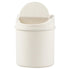 Tiny Plastic Garbage Can 0.7 Gallon, Mini Trash Can with Swing-Top Lid, White