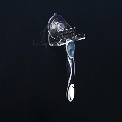 Suction Razor Holder, AOCOKCO Thick Suction Cup Hook, Transparent Reusable Hook, Set of 5 Heavy Duty Razor Holders