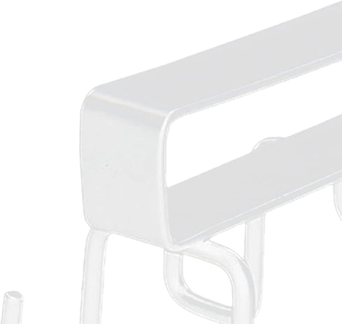 Kitchen Utensil Hanging Cups Storage Hooks with 6 Hooks, Under Cabinet Closet Cup Holder Hanger Hook Rack (White)