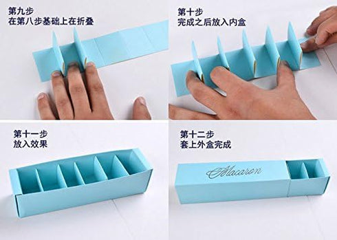 Macaron Box, Chocolate Container for 6 Macarons, 10 Packs Gift Boxes without Macaron (Black)