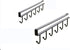2pcs Multi-Hooks Under Cabinet, 6-Hook Hanging Rack for Kitchen Utensil Cupboard, Nail Free Organizer (Black)