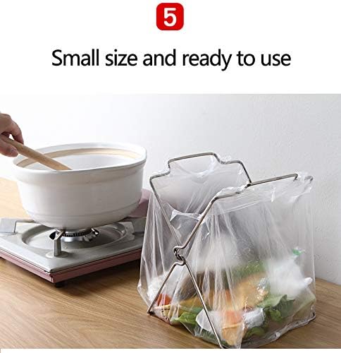 Desktop Trash Bag Holder, Small Garbage Bag Rack for Home Kitchen Countertop, Folding Trash Bag Organizer