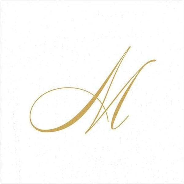 Entertaining with Caspari White Pearl Cocktail Napkins, Monogram M, Pack of 30 (2900CG.M)