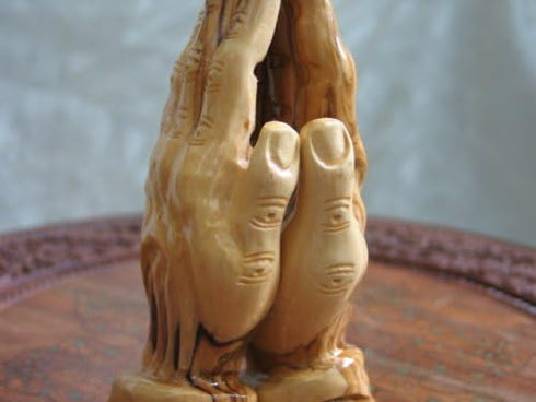Olive Wood Praying Hands Carving Made in Bethlehem