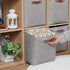 HNZIGE Fabric Storage Cubes Baskets, Set of 4 Foldable Storage Bins with Handles for Organizing, Gray