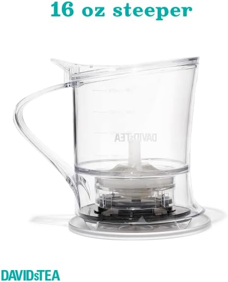 16oz DAVIDsTEA BottomDispensing Tea Steeper with Fine Nylon Infuser BPAFree Tritan, DripFree Loose Leaf Tea Maker (Hot