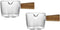 Glass Creamer Coffee Milk Sauce Serving Pitcher - 2pcs Large Jug with Wood Handle