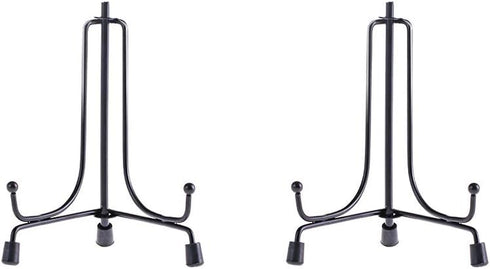 LIONWEI LIONWELI 4inch Upgraded Anti-Slip Iron Plate Display Stand - 2 Pack Black Easel Holders