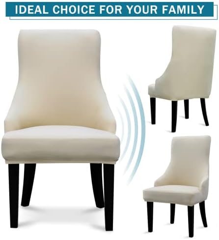 Set 1,Beige Liykimt Stretch Wingback Side Chair Slipcover-Accent Chair Cover Slipcover with Arm,Washable Upholstered