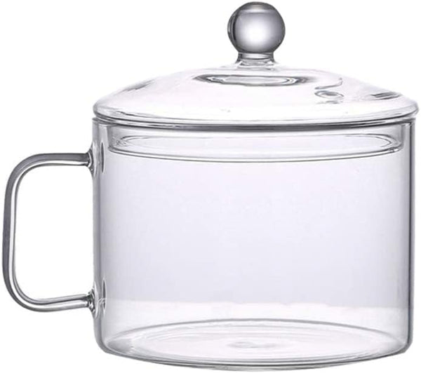 Glass Saucepan with Cover, Glass Cookware for Stove, Instant Noodles Pot, Clear Cooking Pot