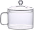 Glass Saucepan with Cover, Glass Cookware for Stove, Instant Noodles Pot, Clear Cooking Pot