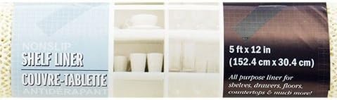 Non-Skid Grip Shelf Liner Drawer and Cabinet Shelves Non-Slip Liner 12" X 60" White by pal