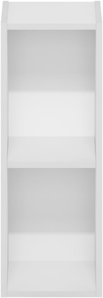Furinno Fulda 2-Tier Space Saving Bookcase Storage Shelf, 8-Inch Width, White