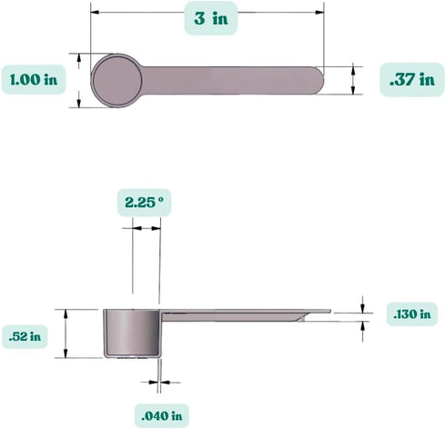 Supplement and Supply 1 (1/3 5 mL) (Pack 1) Teaspoon Tablespoon | Short Handle Plastic Measuring Spoon for Coffee