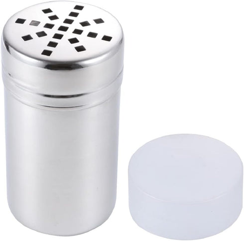 FingerPanPa Stainless Steel Seasoning Shaker with Large Holes and Lid - Grated Cheese
