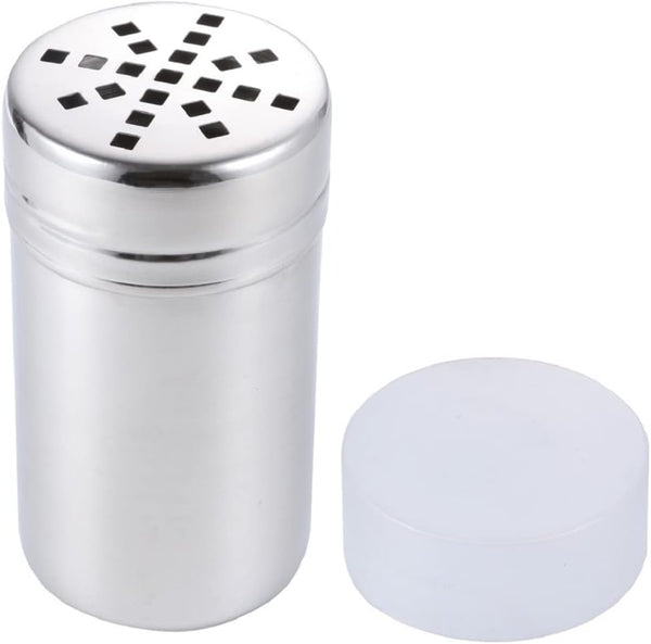 FingerPanPa Stainless Steel Seasoning Shaker with Large Holes and Lid - Grated Cheese