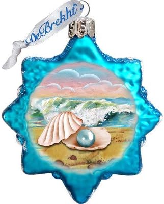 Pearl Shell Glass Ornament, Coastal Decor, 775485 Coastal Art by G.DeBrekht