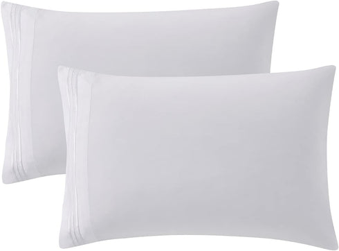 Clara Clark Bed Sheets, Premier 1800 Series, 4 Piece Set, Full, White, Deep Pocket, Soft, Stain Resistant