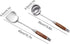 AOOSY Wok Spatula & Ladle Tool Set, 18/10 Stainless Steel Cooking Utensils, 15-inch Wooden Handle, Set of 2