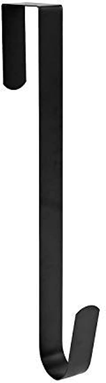 Sattiyrch 15" Wreath Hanger for Front Door - Sturdy Steel Over The Door Hook (Black, 1)